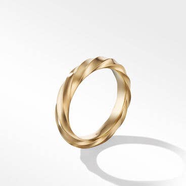 Cable Edge Band Ring in Recycled 18K Yellow Gold, 4mm