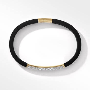 Streamline ID Rubber Bracelet with 18K Yellow Gold, 8mm