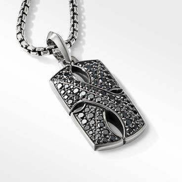 Armory® Tag in Sterling Silver with Pavé Black Diamonds