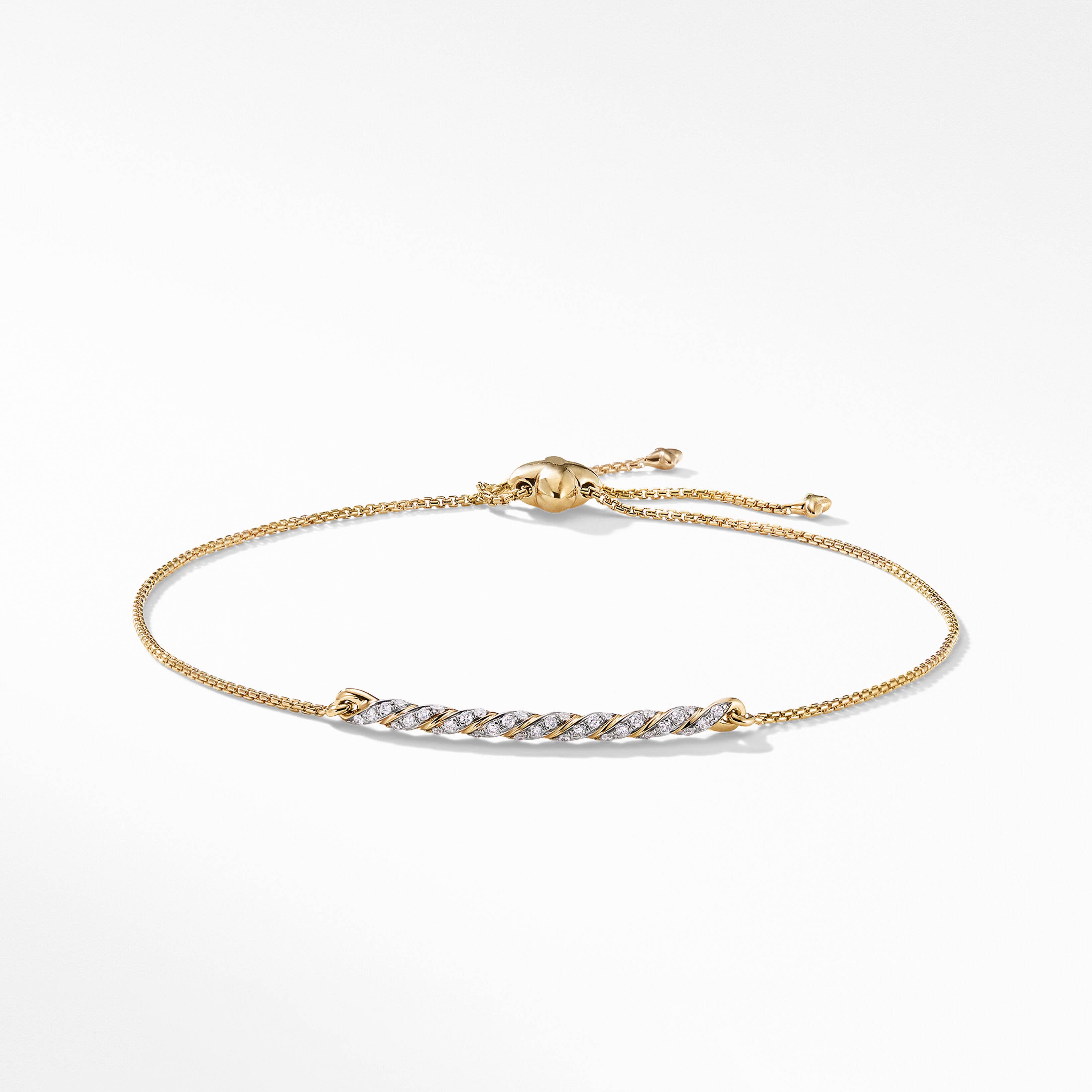Petite Pavéflex Station Chain Bracelet in 18K Yellow Gold with Diamonds