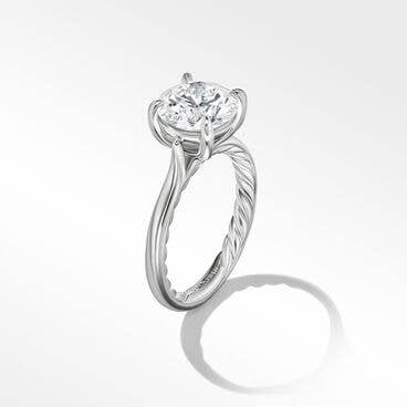 DY Eden Petite Engagement Ring in Platinum, Round