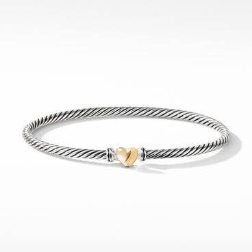 Cable Collectibles® Heart Bracelet with 18K Yellow Gold