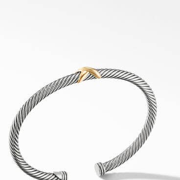 X Station Bracelet in Sterling Silver with 18K Yellow Gold
