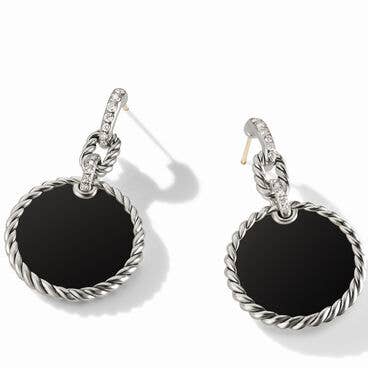 DY Elements® Convertible Drop Earrings in Sterling Silver with Black Onyx and Pavé Diamonds