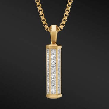 Hex Amulet in 18K Yellow Gold with Pavé Diamonds