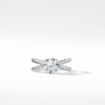 DY Crossover® Petite Engagement Ring in Platinum, Round