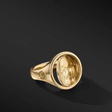Life and Death Duality Signet Ring in 18K Yellow Gold