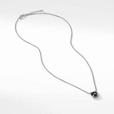 Petite Chatelaine® Pendant Necklace in Sterling Silver with Black Onyx and Pavé Diamonds