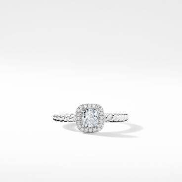 DY Capri® Petite Engagement Ring in Platinum, Cushion