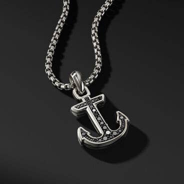 Maritime® Anchor Amulet with Pavé Black Diamonds