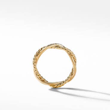 Petite Infinity Band Ring in 18K Yellow Gold with Pavé Diamonds