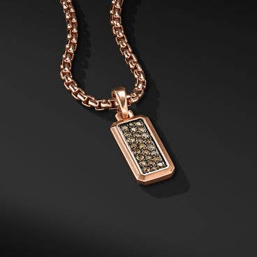 Streamline® Amulet in 18K Rose Gold with Pavé Cognac Diamonds