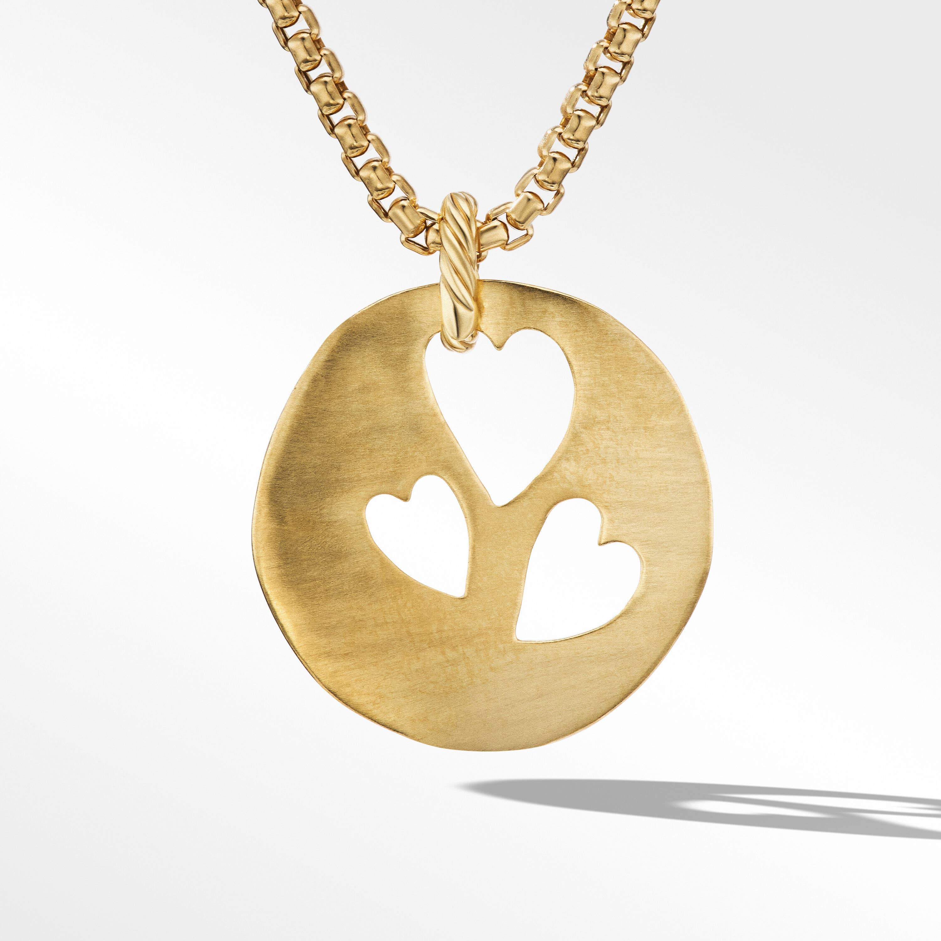 davidyurman.com | DY Elements® Open Hearts Pendant in 18K Yellow Gold with Diamonds