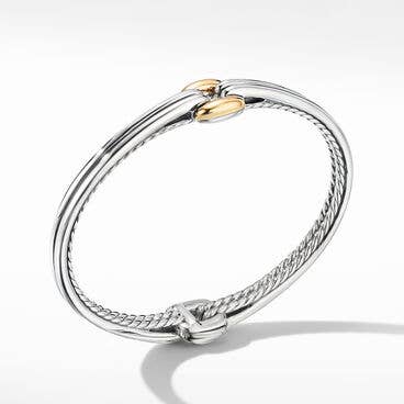 Thoroughbred Center Link Bracelet in Sterling Silver with 18K Yellow Gold