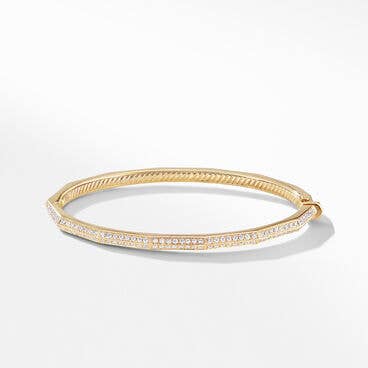 Stax Faceted Bracelet in 18K Yellow Gold with Pavé Diamonds