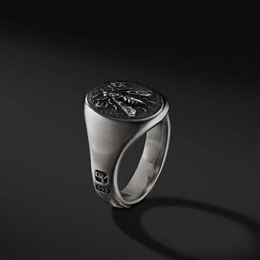 Petrvs® Bee Signet Ring in Sterling Silver