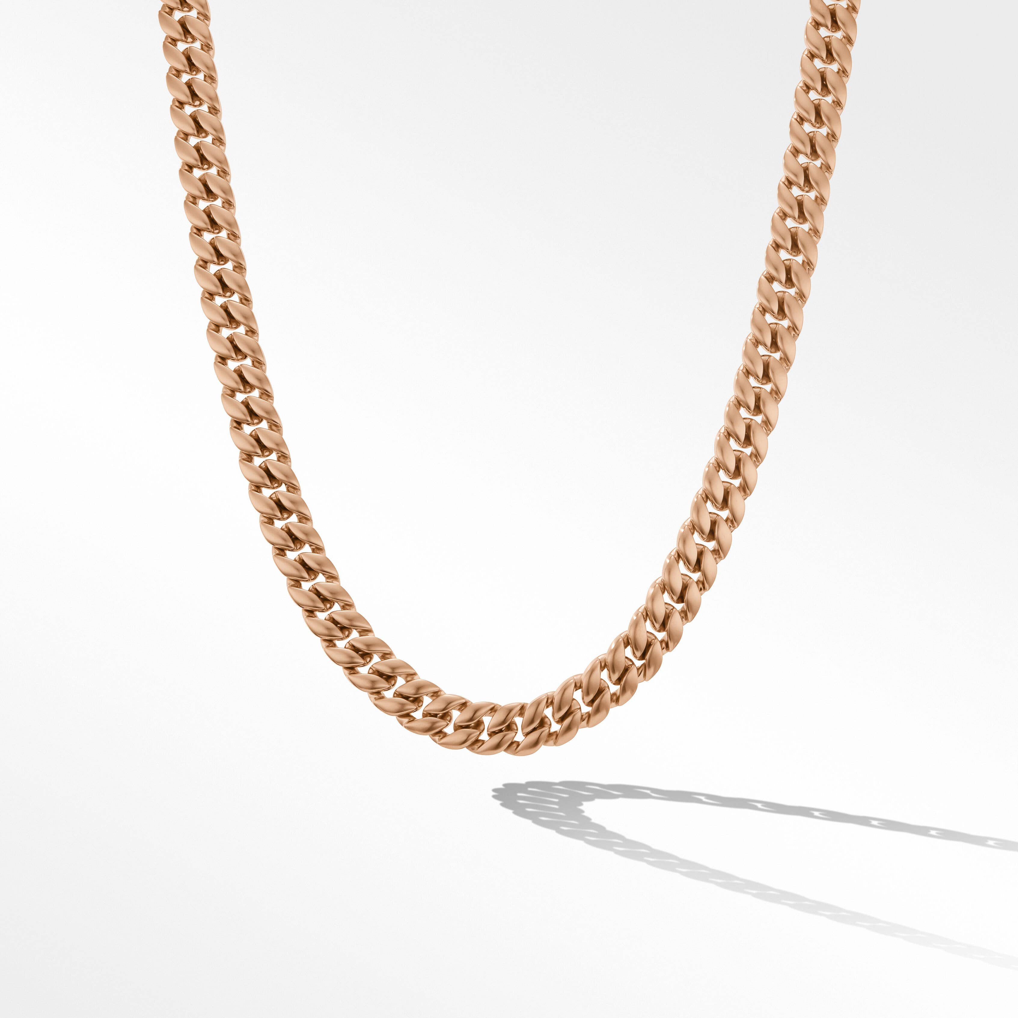 Curb Chain Necklace in 18K Rose Gold