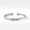Helena Center Station Bracelet in Sterling Silver with 18K Yellow Gold and Pavé Diamonds