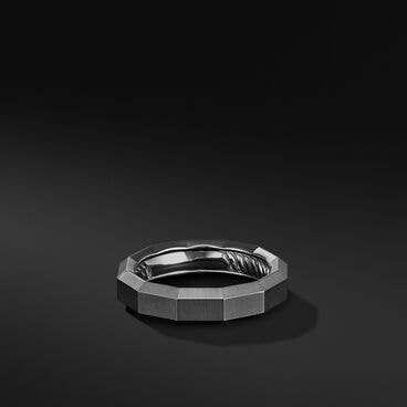 Faceted Band Ring in Grey Titanium