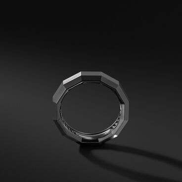 Faceted Band Ring in Black Titanium