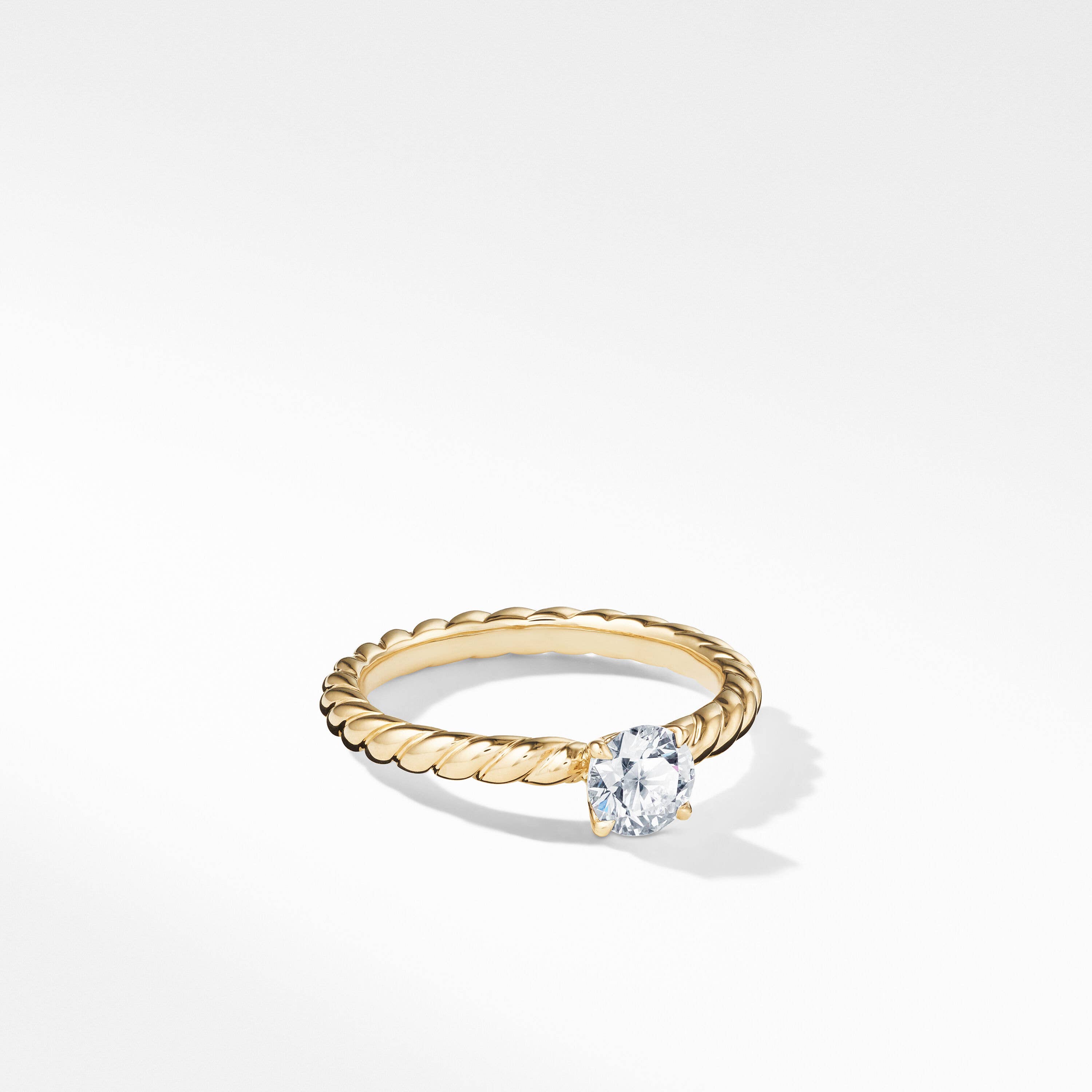 DY Unity Cable Petite Engagement Ring in 18K Yellow Gold, Round