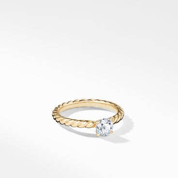 DY Unity Cable Petite Engagement Ring in 18K Yellow Gold, Round