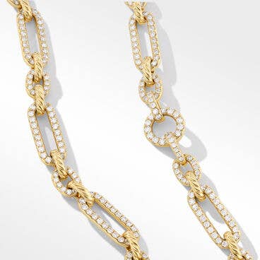 Lexington Chain Necklace in 18K Yellow Gold with Full Pavé, 9.8mm