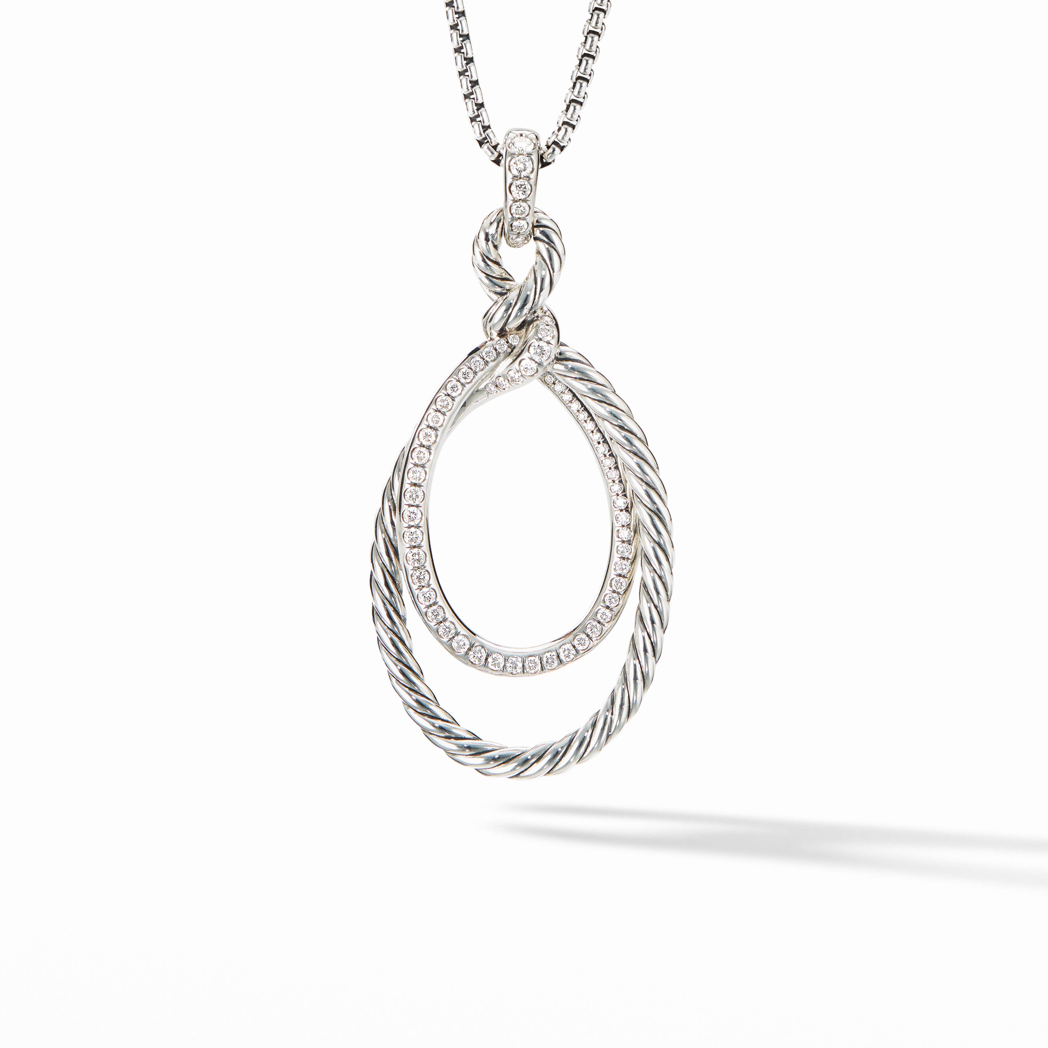 Continuance® Pendant Necklace in Sterling Silver with Pavé Diamonds