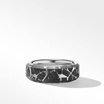 Meteorite Band Ring in Sterling Silver
