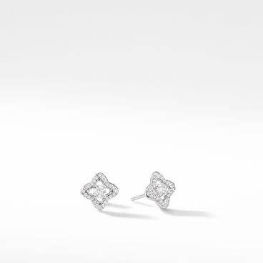 Venetian Quatrefoil® Stud Earrings in 18K White Gold with Diamonds