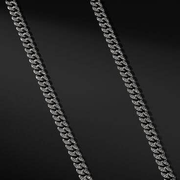 Curb Chain Necklace with Pavé Black Diamonds