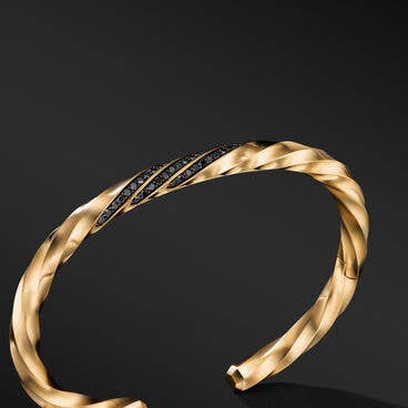 Cable Edge Cuff Bracelet in Recycled 18K Yellow Gold, 5.5mm