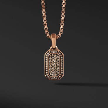 Streamline® Pavé Amulet in 18K Rose Gold with Cognac Diamonds