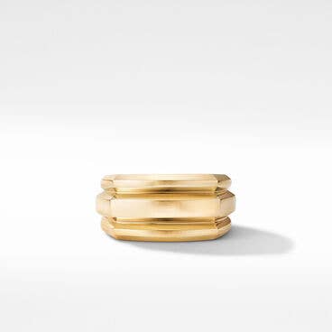Deco Cigar Band Ring in 18K Yellow Gold