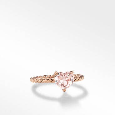 Chatelaine® Heart Ring in 18K Rose Gold with Morganite