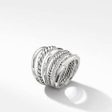 Stax Six Row Ring with Diamonds, 16mm