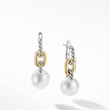 DY Madison® Pearl Chain Drop Earrings with 18K Yellow Gold