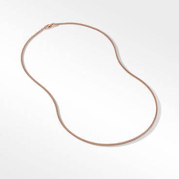 Wheat Chain Necklace in 18K Rose Gold