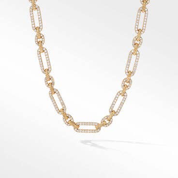 Lexington Chain Necklace in 18K Yellow Gold with Full Pavé, 9.8mm