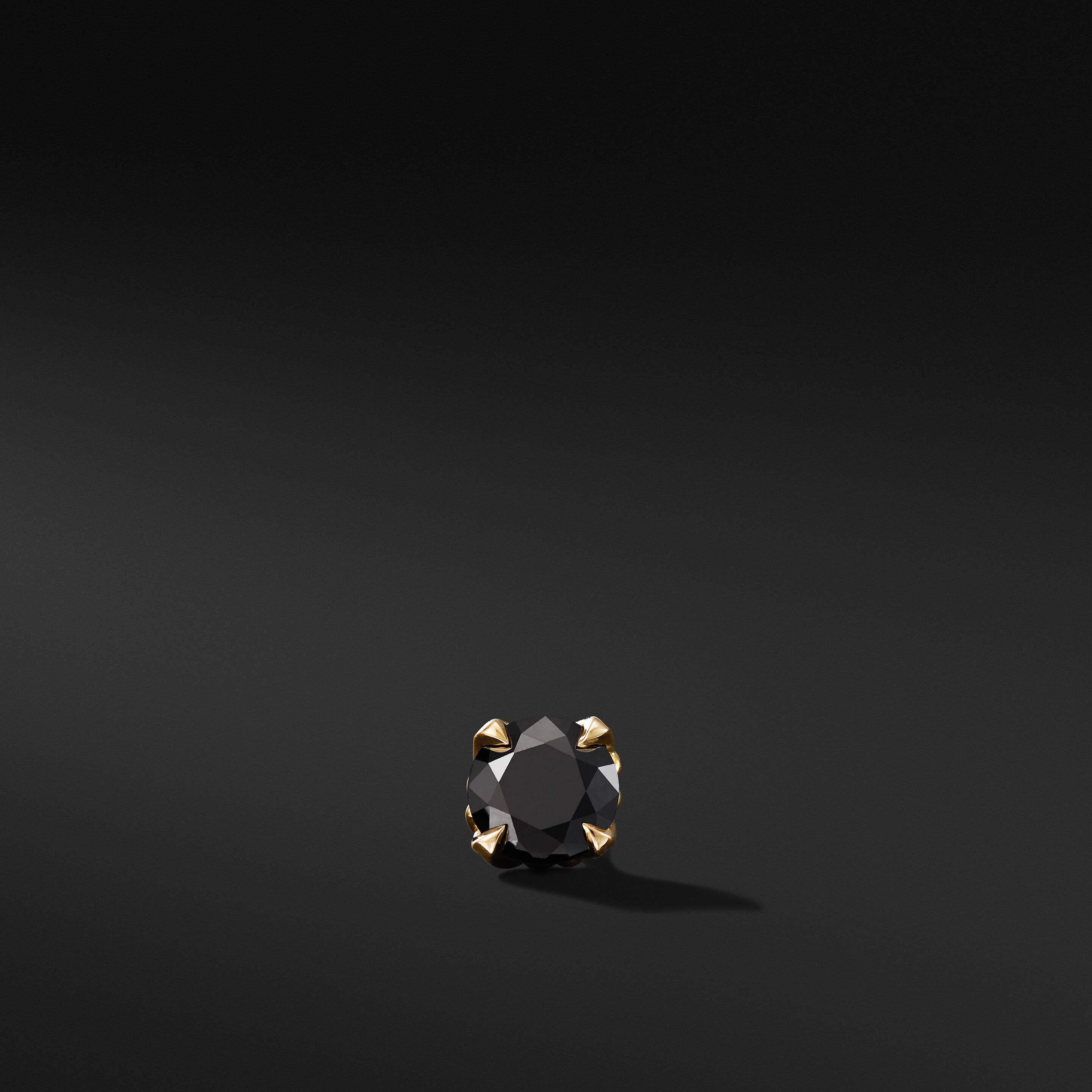 Stud Earring in 18K Yellow Gold with Black Diamond