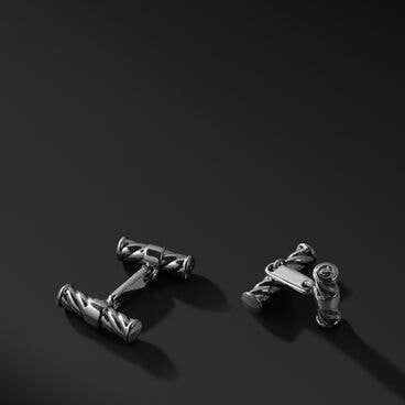 Cable Elongated Cufflinks in Sterling Silver