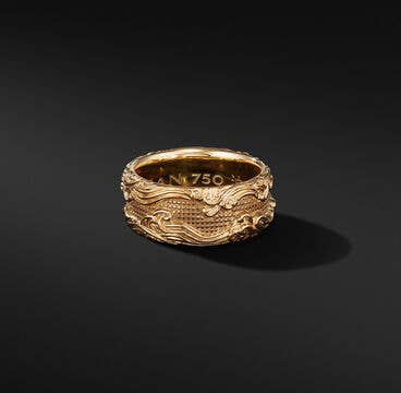 Waves Band Ring in 18K Yellow Gold