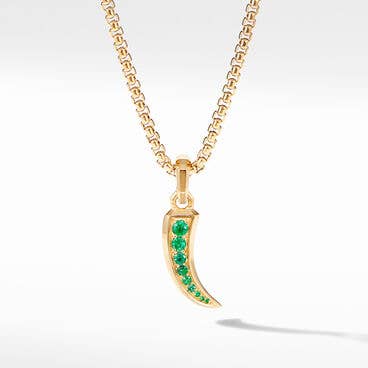 Petrvs® Claw Amulet in 18K Yellow Gold with Pavé Emeralds