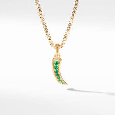 Petrvs® Claw Amulet in 18K Yellow Gold with Pavé Emeralds