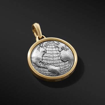Earth and Moon Duality Amulet in Sterling Silver with 18K Yellow Gold