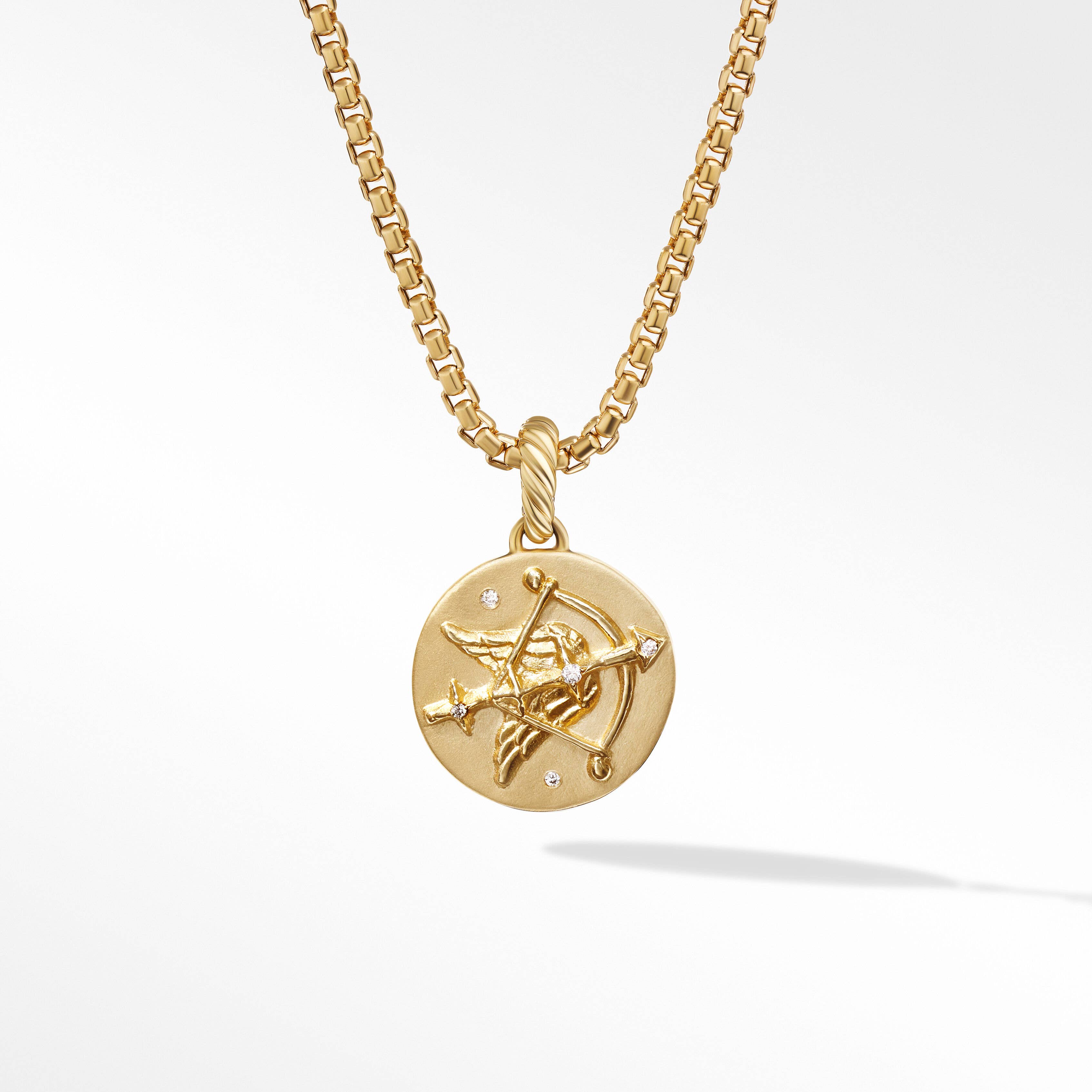 Sagittarius Amulet in 18K Yellow Gold with Diamonds