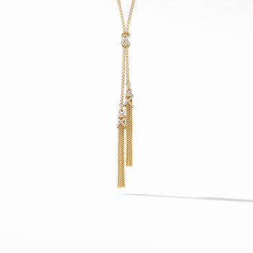 Helena Tassel Necklace in 18K Yellow Gold with Pavé Diamonds