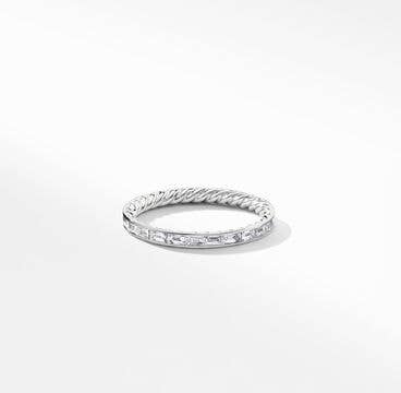 DY Eden Band Ring in Platinum with Baguette Diamonds