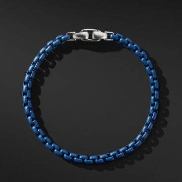 Box Chain Bracelet in Blue with Stainless Steel