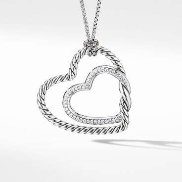 Continuance® Heart Necklace in Sterling Silver with Pavé Diamonds